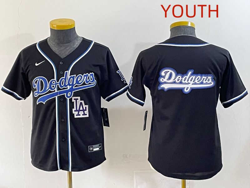 Youth 2025 Los Angeles Dodgers Blank Black Three generations Fashion Nike MLB Jersey style 24->youth mlb jersey->Youth Jersey